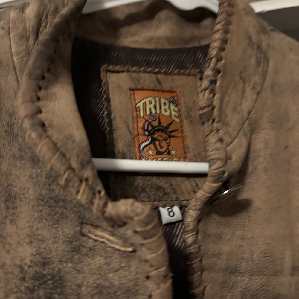 Tribe Leather Sleeveless Vest - Picture 4 of 5